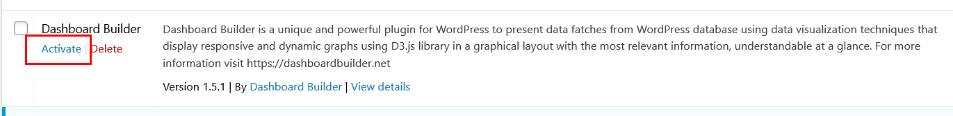 WordPress Chart plugin step 2