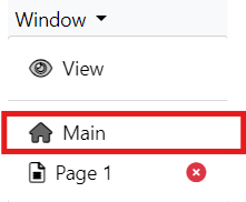 Drill-through step 3: Click Main to begin configuring your primary chart.