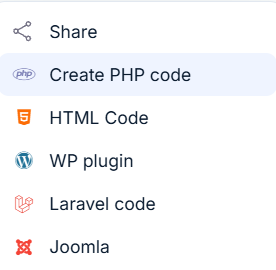 Generate PHP code for the KPI dashboard
