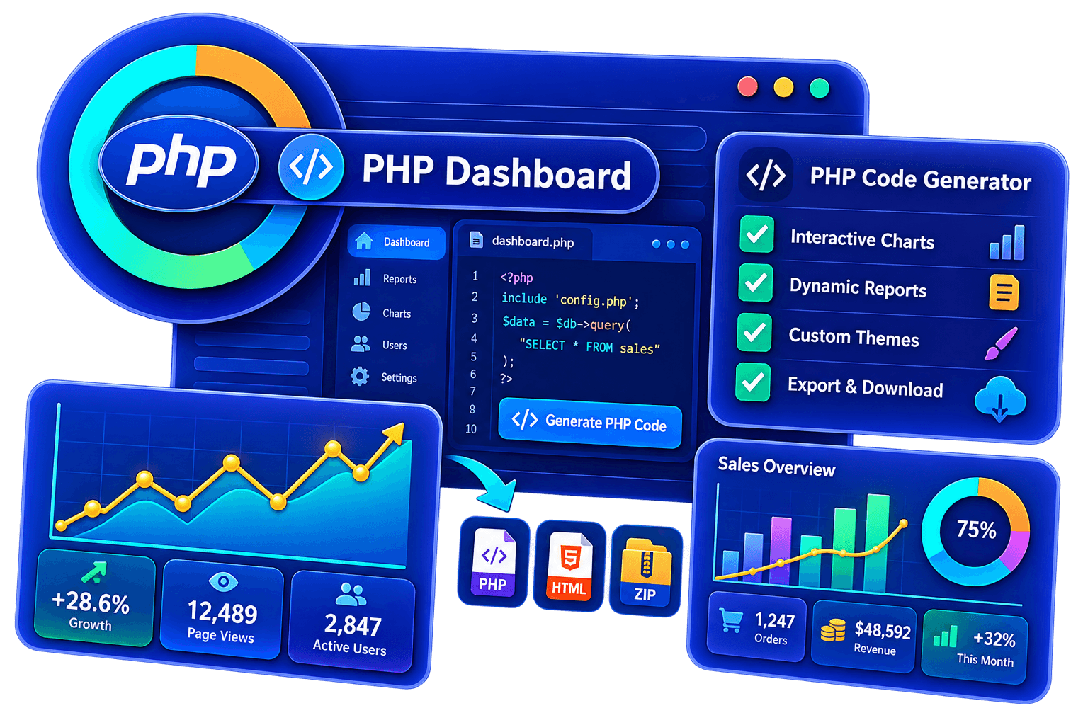 PHP Dashboard Interface